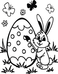 Easter dinosaur coloring page. ready to print on standard 8.5x11 inch paper
