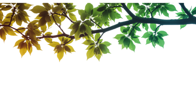 Tropical green palm tree set silhouette on whiteWhite magnolia flower and pink cherry blossom bloom on a tree branch, a beautiful sign of spring nature