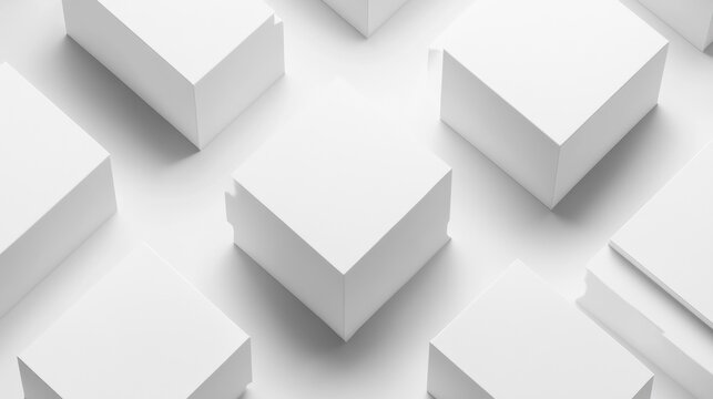 close up of a white box template on white background illustration
