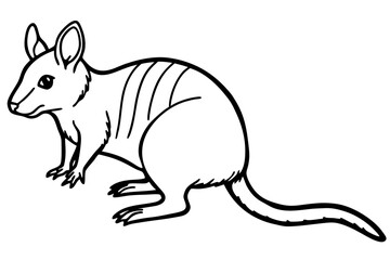 Minimalist Pademelon Line Drawing