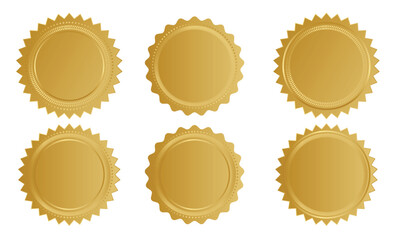 Set Gold guarantee certificate vector template