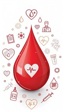 red blood drop for world blood donor day