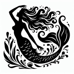 Obraz premium Elegant Mermaid Silhouette
