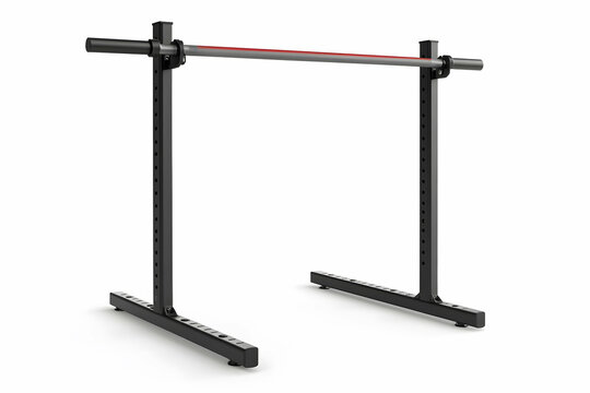 Freestanding Dip Station with Parallel Bars and Textured Grips on White Background