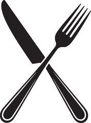 Table knife and fork utensils indicating a diner or food vector