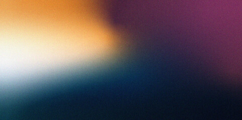 Digital grainy gradient with a colorful soft noise effect. Vintage Grunge Texture Pattern in blue, purple, orange Tones for Artful Wallpaper. Gradient blur, noise, grain, texture abstract background.	