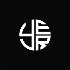 YER logo YER icon YERvector YER monogram YERletter YERminimalist YER Circle YERflat Unique modern flat abstract logo design.