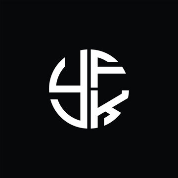 YFK logo YFK icon YFKvector YFK monogram YFKletter YFKminimalist YFK Circle YFKflat Unique modern flat abstract logo design.