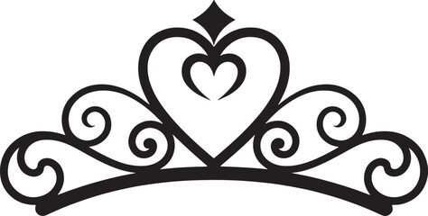 Princes tiara crown or royal diadem line art vector icon for apps and websites © Masud