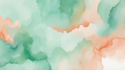 Tranquil Watercolor Waves: A Serene Abstract Art Background in Pastel Shades