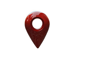 3D red location pin icon on a transparent background PNG