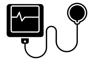 Blood Pressure Monitor silhouette vector illustration