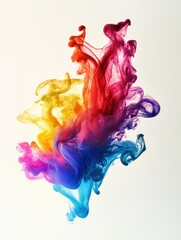 Fototapeta premium Abstract ink drop in water. Clouds of Vibrant colored ink mixing in water.