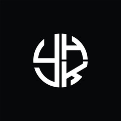 YHK logo YHK icon YHKvector YHK monogram YHKletter YHKminimalist YHK Circle YHKflat Unique modern flat abstract logo design.