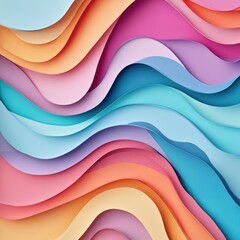 Fototapeta premium Colorful layered waves create abstract art.