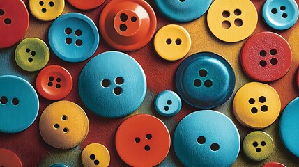 Fototapeta premium Colorful Buttons Background Texture Close Up