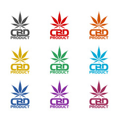  CBD marijuana icon isolated on white background. Set icons colorful