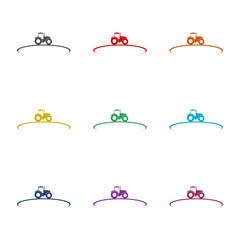 Tractor Logo Design  icon isolated on white background. Set icons colorful