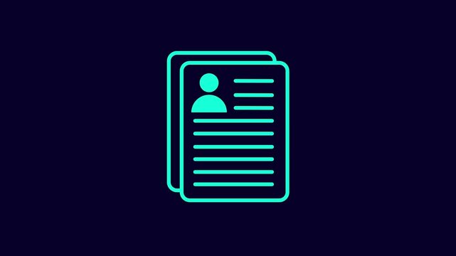Blue Death certificate icon isolated on blue background. 4K Video motion graphic animation