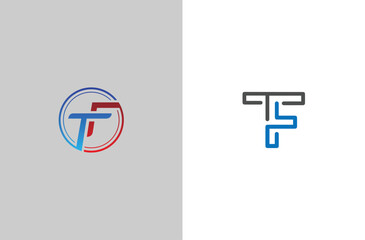 TF or FT Initial Letter Logo Design Elegant Modern Vector Template.