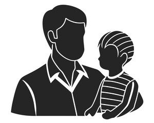 Father and Baby icon  silhouette vector illustration