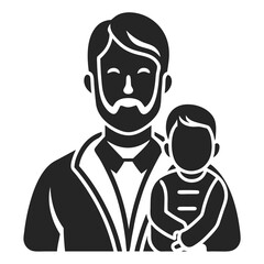 Father and Baby icon  silhouette vector illustration