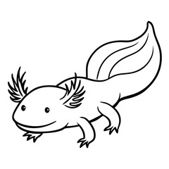 Minimalist Axolotl Line Art Vector