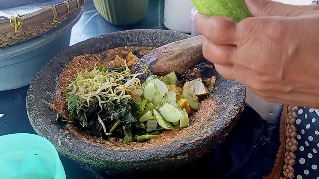 Traditional Indonesian Sundanese Karedok cuisine