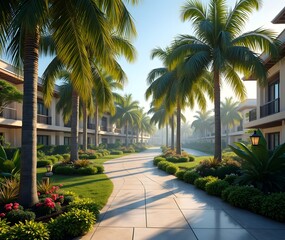 Fototapeta premium palm trees in the park