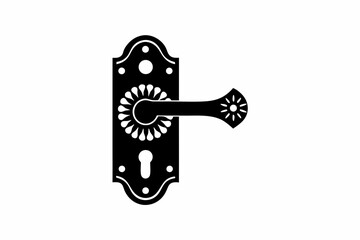 Door knob icom silhouette vector illustration