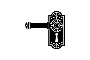 Obraz premium Door knob icom silhouette vector illustration
