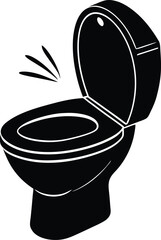 Toilet with motion sensing lid and bidet silhouette.