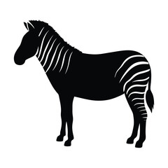 Vector silhouette of a zebra in profile view with stripes