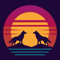 wolf howling at the moon