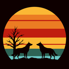 wolf howling at the moon