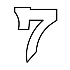vector illustration of number seven