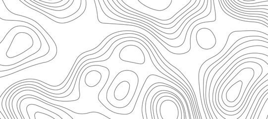 Abstract topographic contour map and geographic mountain relief background design .topography contour map white wave paper and curve black color lines vector background .