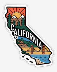 California State Map Illustration Travel Destination Design Graphic