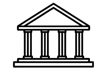 Fototapeta premium Bank silhouette vector illustration