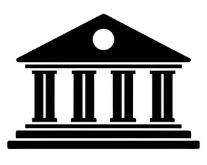 Bank icon silhouette vector illustration