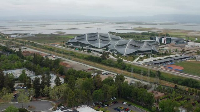 Aerial shot of Mountain View Bay Area California Suburban Urban Tech Industry 16