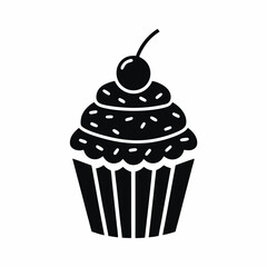 Cupcake icon silhouette vector illustration
