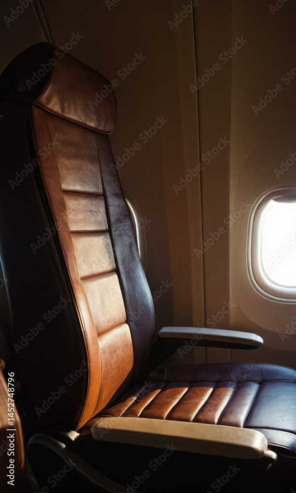 Poster passenger seat with view of clouds and sky outside