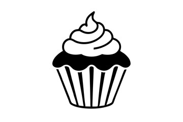 Cupcake silhouette vector illustration