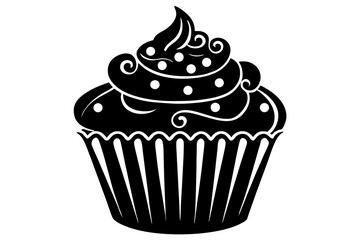 Cupcake silhouette vector illustration