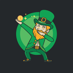 Cute cartoon St. Patrick’s Day vector — smiling kids in green outfits holding Irish flags, surrounded by rainbows and clovers.