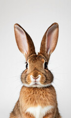 Obraz premium A close-up view of a rabbit on a white background