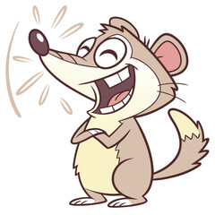 Cute Laughing Cartoon Musang Funny Animal Adobe Illustrator Artwork