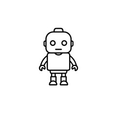 Fototapeta premium Simple robot illustration in black and white design 