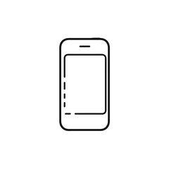 Smartphone outline design on a white background  